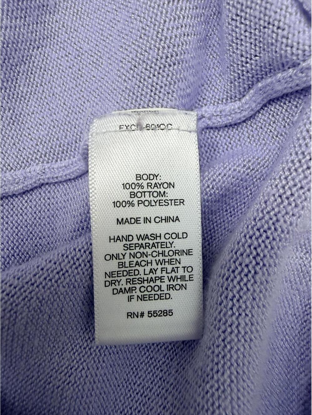Express Lavender Layered Hem Sweater with Sheer Detail - Picture 4 of 5